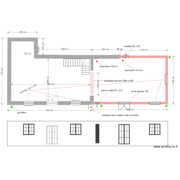 extension masse avec salon v4. Plan de 0 pièce et 0 m2