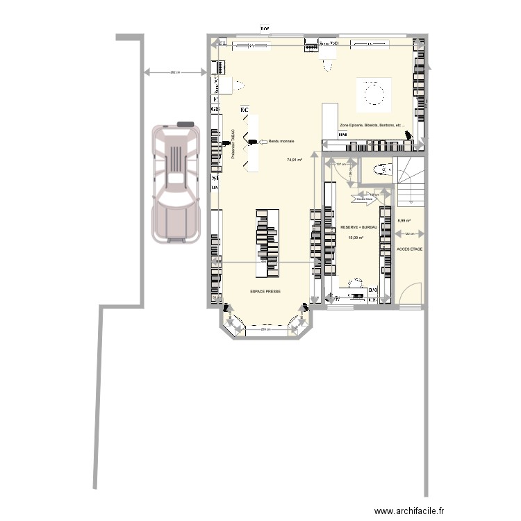 RDC TABAC RDC AMENAGEMENT APRES TVX. Plan de 0 pièce et 0 m2