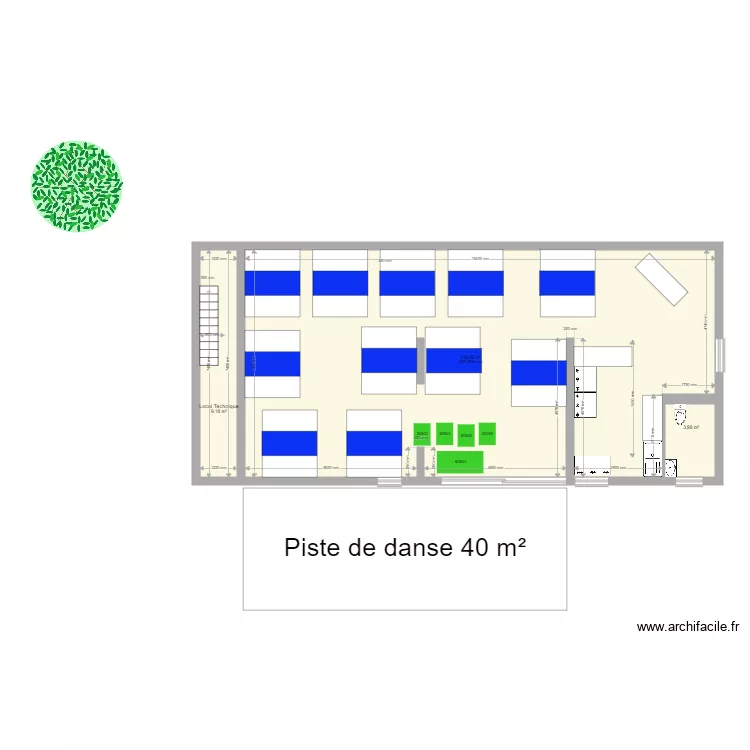 Salle de r&eacute;ception. Plan de 