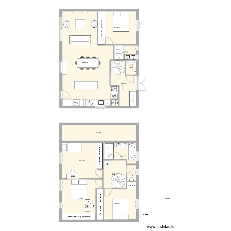 maison lafayette V10. Plan de 12 pièces et 129 m2