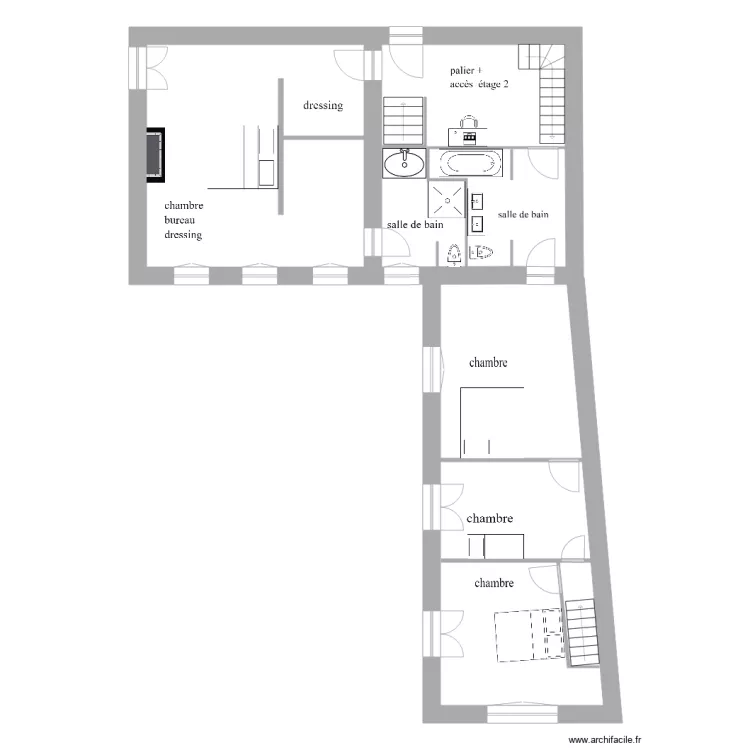 rousseloy maison principale 1 er &eacute;tage. Plan de 