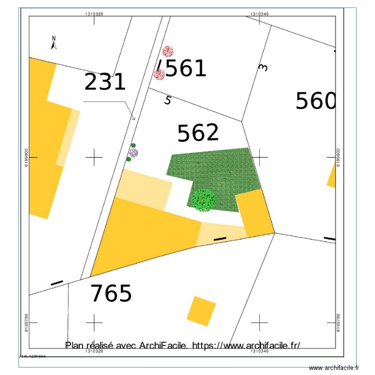 Plan de masse 1. Plan de 0 pièce et 0 m2