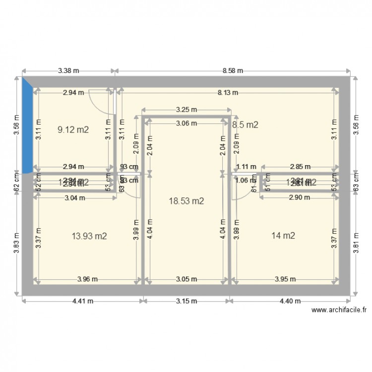 étage 1 projet 2 modification. Plan de 0 pièce et 0 m2