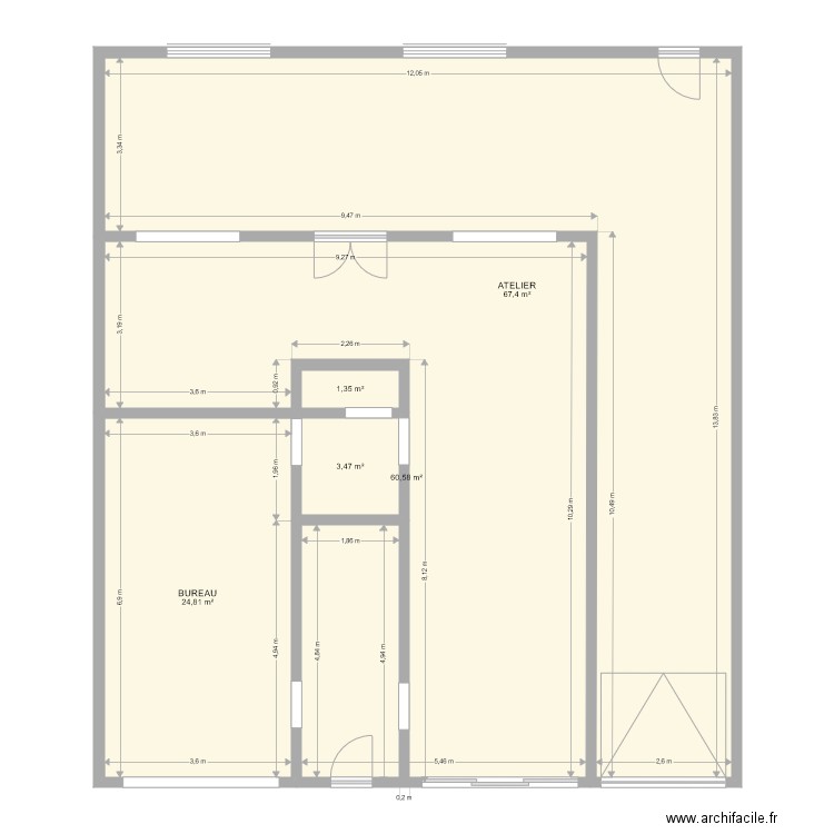 atelier. Plan de 0 pièce et 0 m2