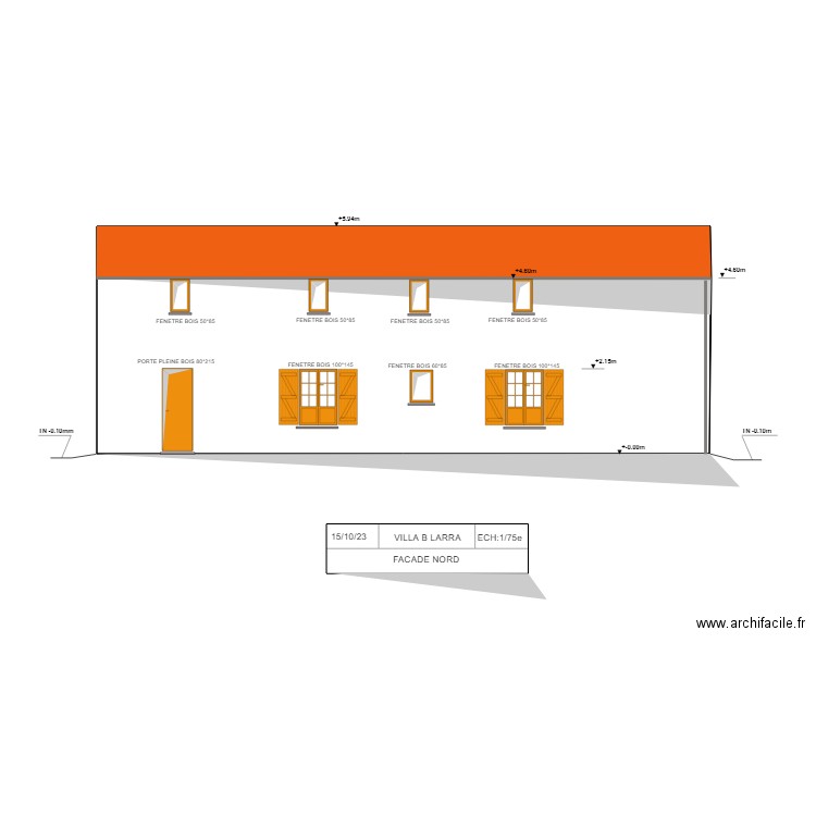 coulon facade  nord. Plan de 2 pièces et 95 m2