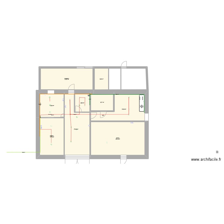 ferme. Plan de 9 pièces et 167 m2