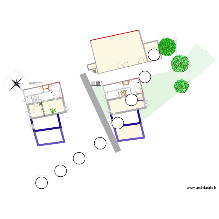 plan. Plan de 5 pièces et 398 m2