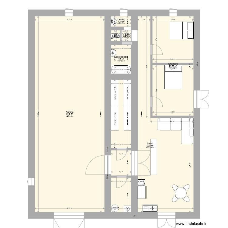 Montfort 2. Plan de 7 pièces et 173 m2