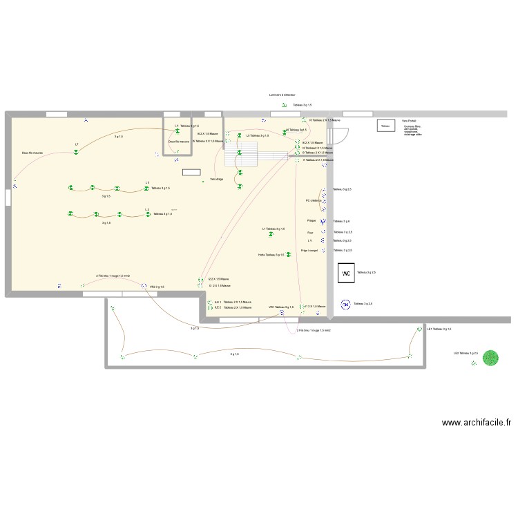 Pascal RDC. Plan de 1 pièce et 923 m2