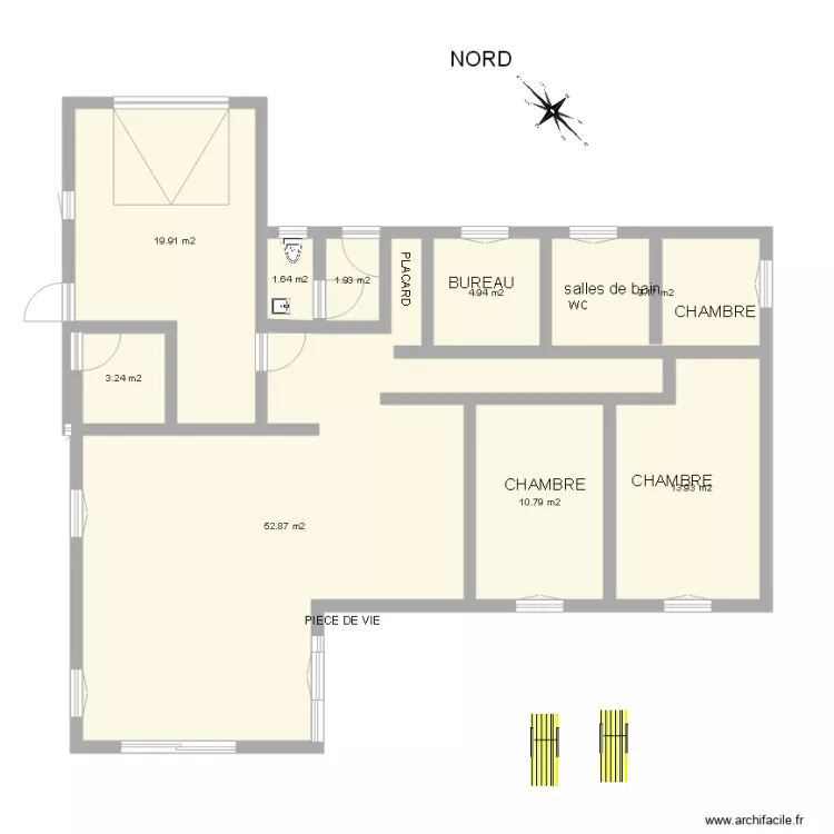 zucchiny plan en L. Plan de 