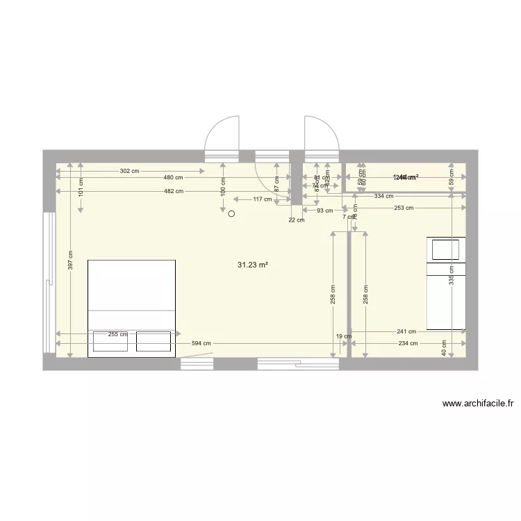 Chambre Haize Kanta. Plan de 