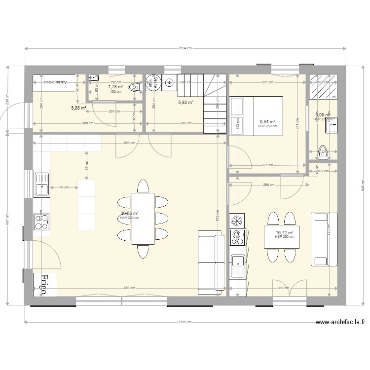 saumane 84 v13.5 RDC. Plan de 17 pièces et 162 m2