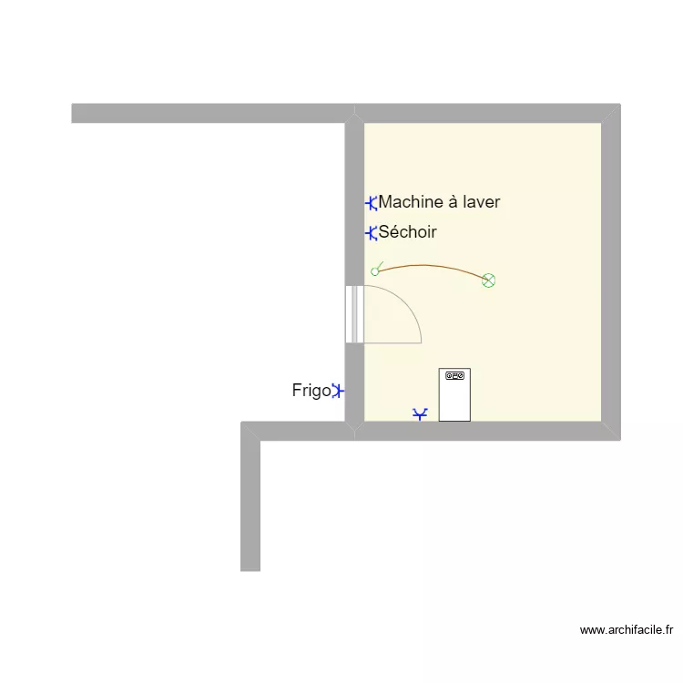 Durieux buanderie. Plan de 