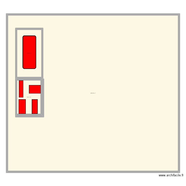 1488. Plan de 3 pièces et 582 m2
