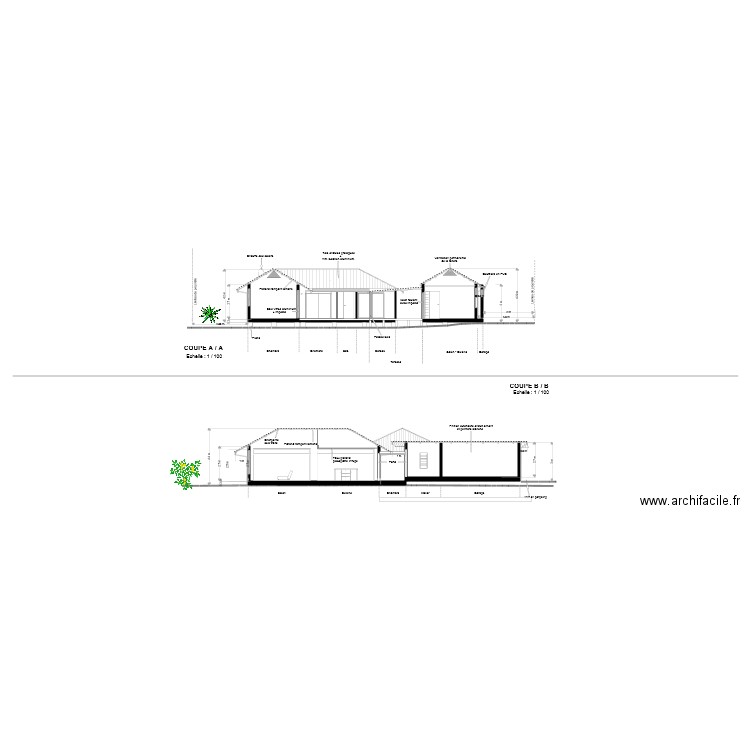 COUPE A A . Plan de 0 pièce et 0 m2