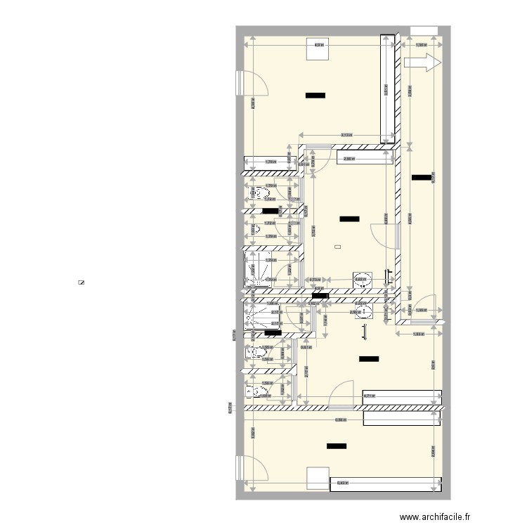 L53v3. Plan de 9 pièces et 87 m2