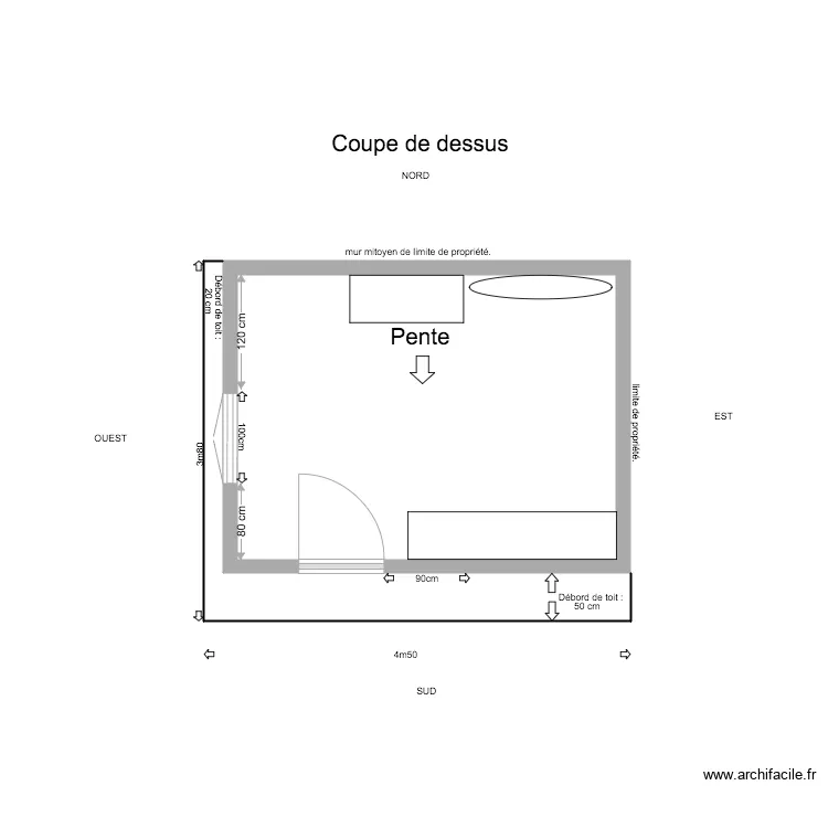Abris vue dessus. Plan de 