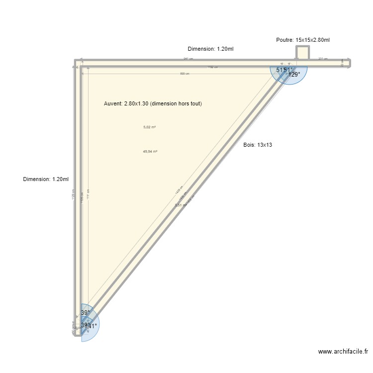 Auvent REYNAUD. Plan de 4 pièces et 59 m2