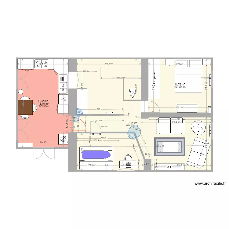 Plan St Pierre V4 Meubl&eacute;. Plan de 