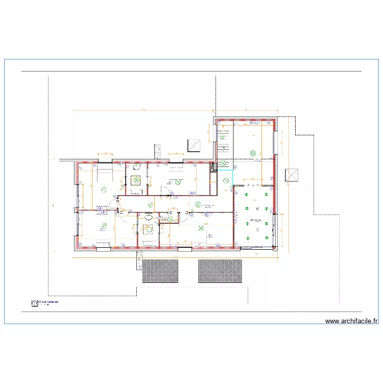 Plan &eacute;tage. Plan de 