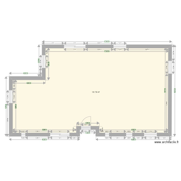 Habitation. Plan de 1 pièce et 102 m2
