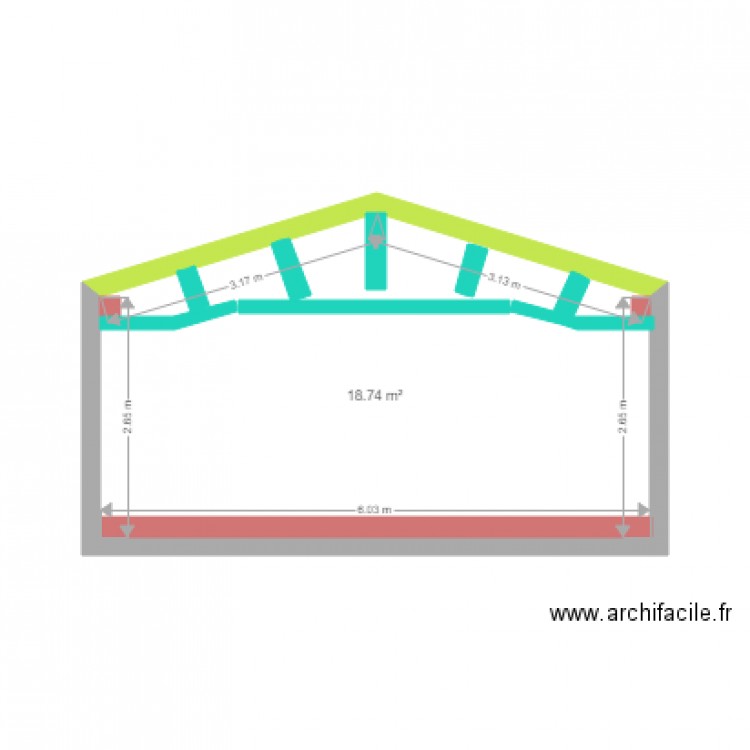 sous pente. Plan de 0 pièce et 0 m2