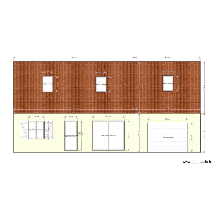 facade entiere terminé. Plan de 0 pièce et 0 m2