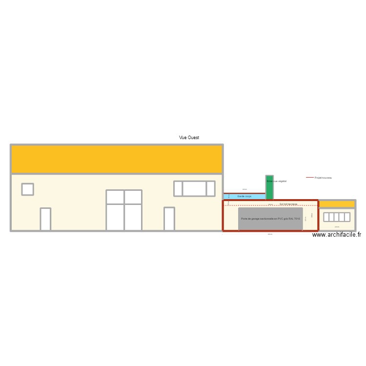 Garage Gascou façade. Plan de 23 pièces et 202 m2