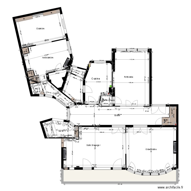 Plan existant appartement THILLOY V2. Plan de 0 pièce et 0 m2