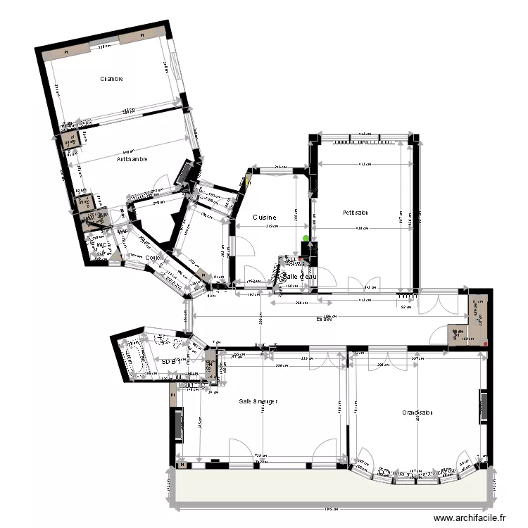 Plan existant appartement THILLOY V2. Plan de 