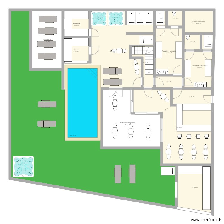 VILLA SCHOEFFERT RDC SPA V3. Plan de 0 pièce et 0 m2