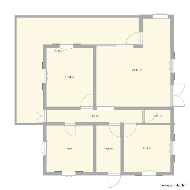 Delair 8m sur 8m. Plan de 0 pièce et 0 m2