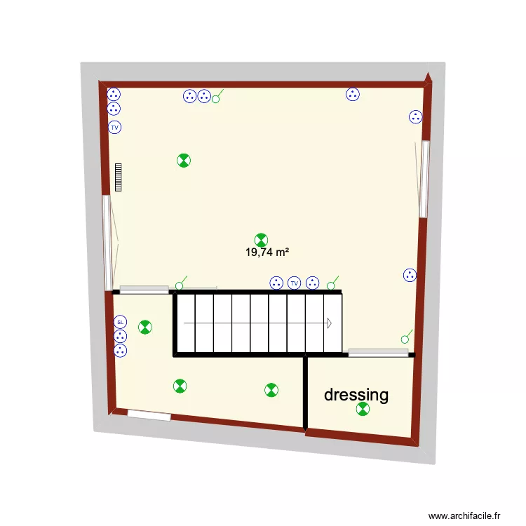 projet 2e &eacute;tage &eacute;lectricit&eacute;  lieux quinsat.. Plan de 