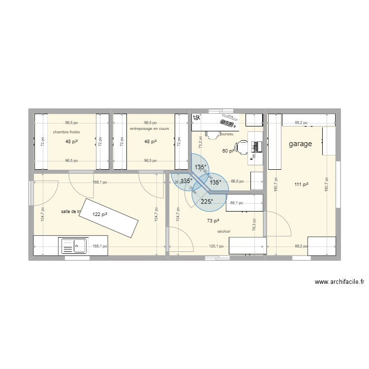 Nouvel espace 2 projet La Cabottine 16 x24 garage ver 13 mai. Plan de 6 pièces et 43 m2