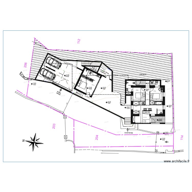 Roc&Mer - Plan Electricité cour ext. + Garage + Escalier 1 et 2. Plan de 0 pièce et 0 m2