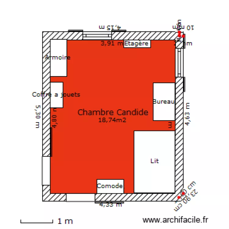 Chambre Candide. Plan de 