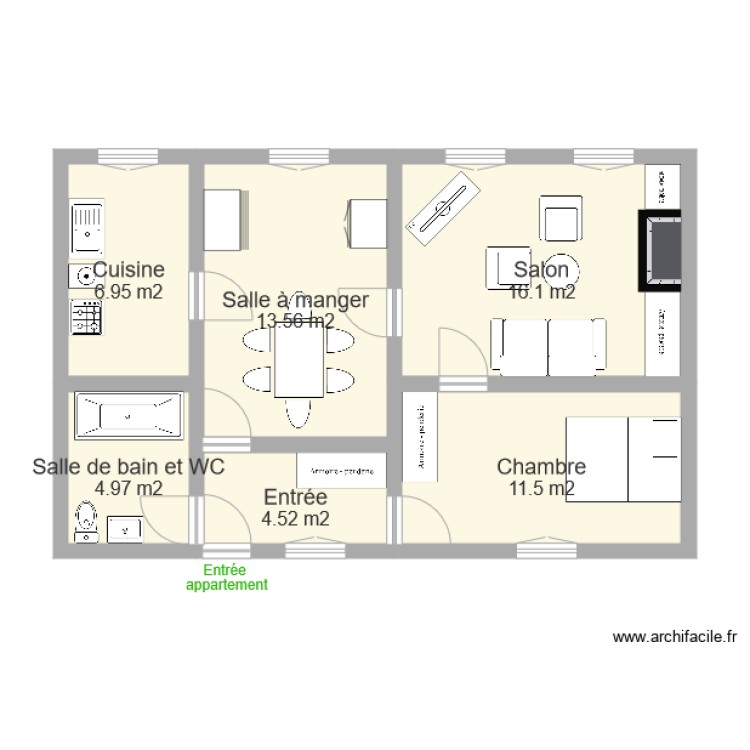 Appartement PONDAVEN. Plan de 0 pièce et 0 m2