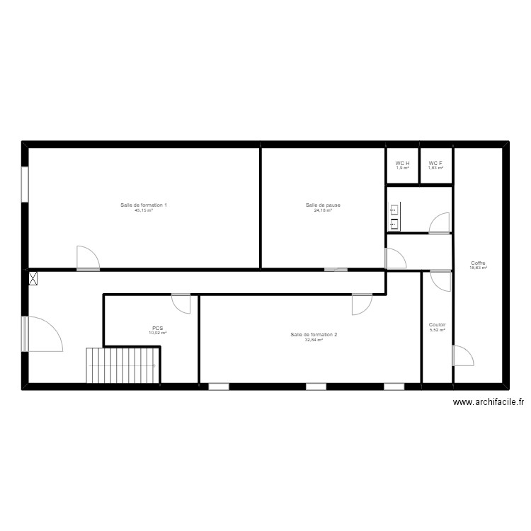 DSR FORMATION V1. Plan de 8 pièces et 140 m2