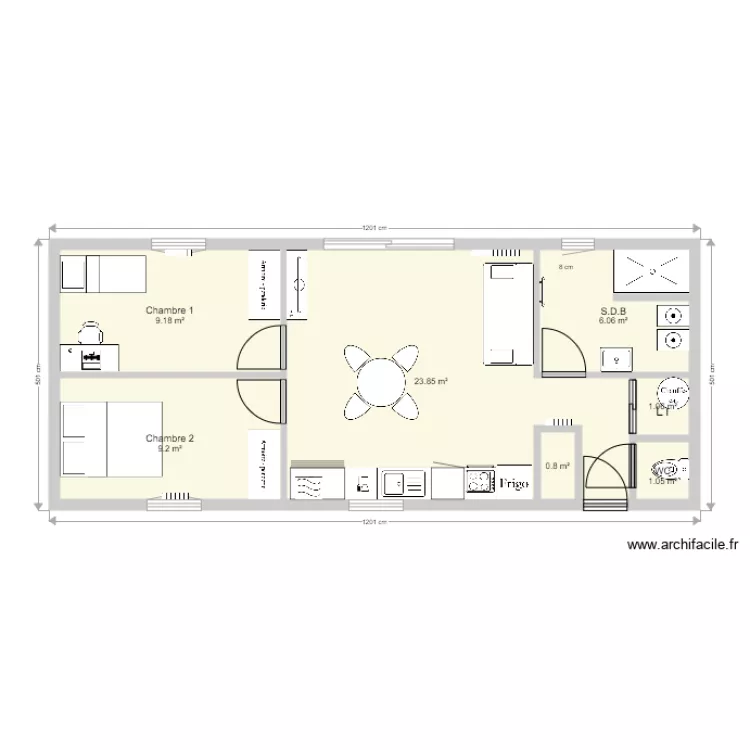 Maison Biache St Vaast. Plan de 