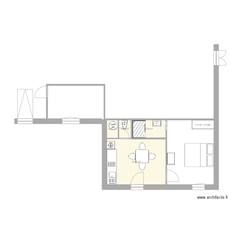 studio 2. Plan de 0 pièce et 0 m2