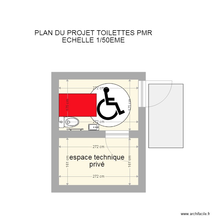 GOTHA TOILETTES PMR. Plan de 0 pièce et 0 m2