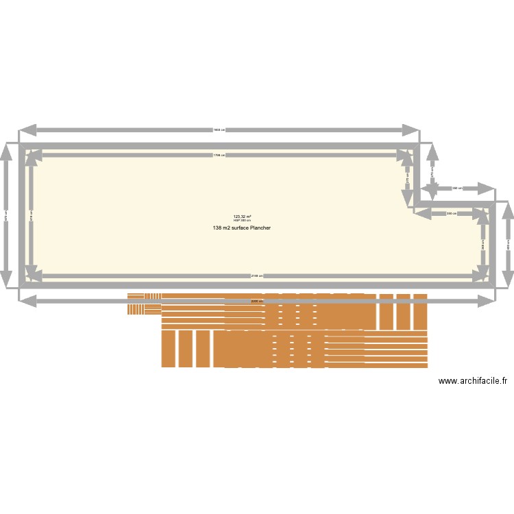 PROJET CAILLE - PLAN DE MASSE SURFACE PLANCHER. Plan de 1 pièce et 123 m2
