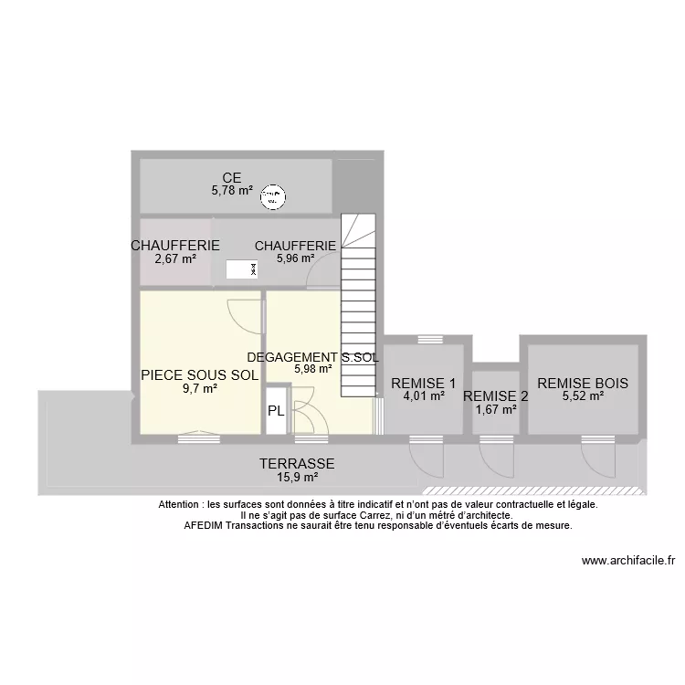 BI 8287 SOUS SOL PASCAL. Plan de 