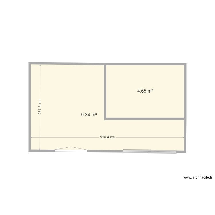 MAIRE. Plan de 2 pièces et 14 m2