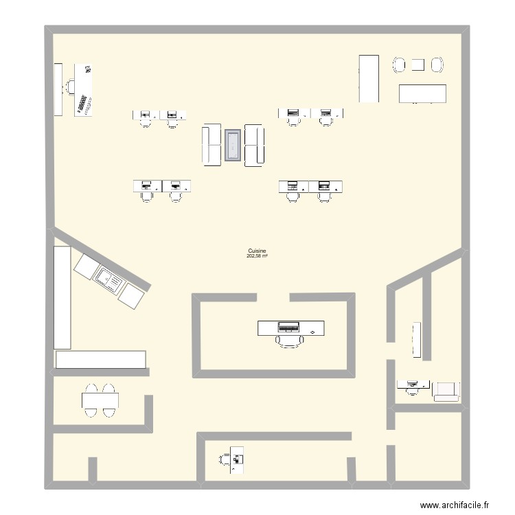 magasin. Plan de 1 pièce et 203 m2