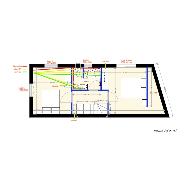 CB étage projet . Plan de 0 pièce et 0 m2