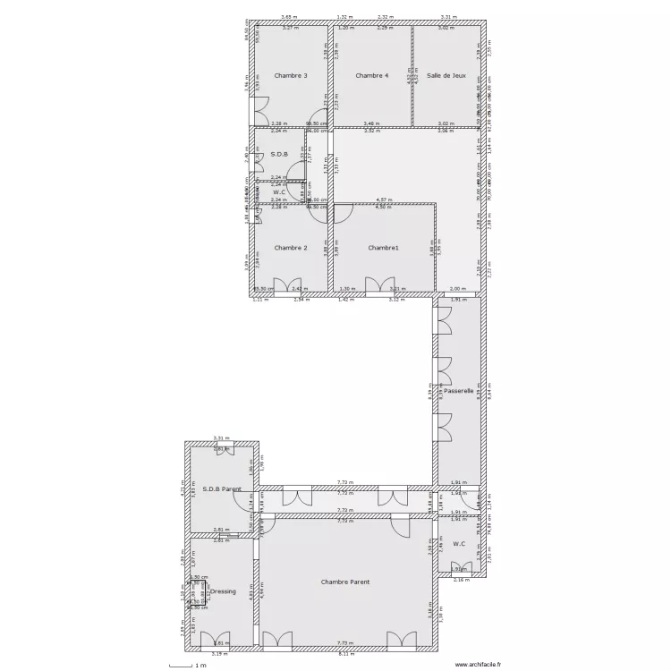 Etage Immeuble Dulamon. Plan de 