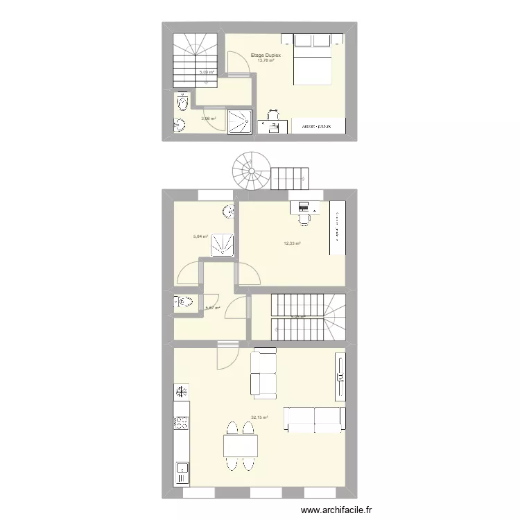 Charleville 1er 1 chambre. Plan de Charleville 1er 1 chambre. Plan de