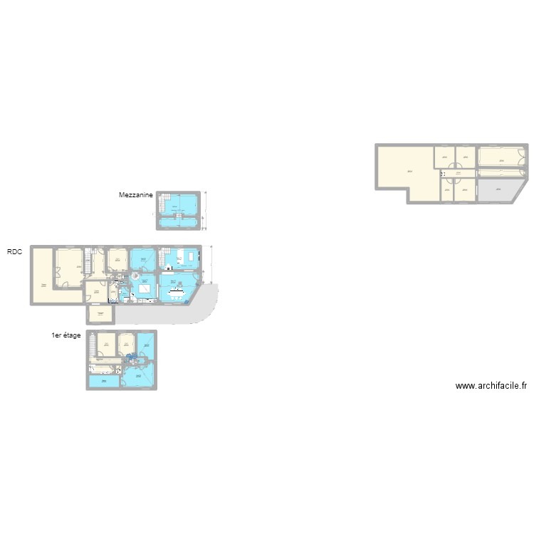 CAVALAIRE plan au 3 nov avec terrasse &Mez V2. Plan de 33 pièces et 422 m2