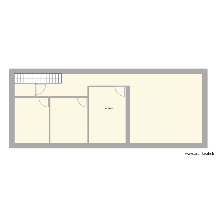 plan étage. Plan de 1 pièce et 87 m2